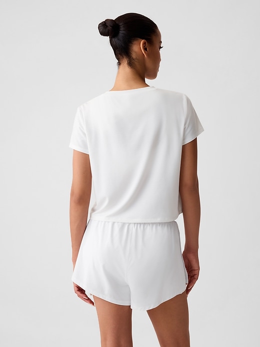 2 of 8 showing, with the color white of product GapFit Breathe Cropped Shirt