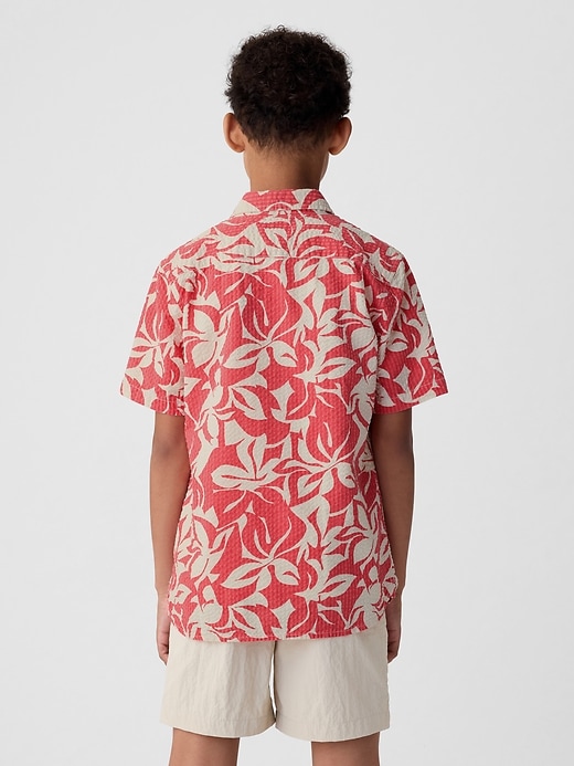 2 of 8 showing, with the color weathered red of product Kids Seersucker Shirt