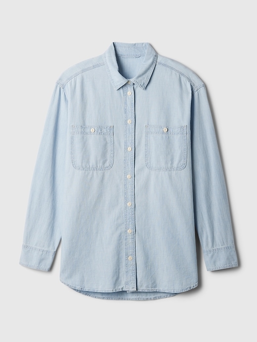 Image number 7 showing, Chambray Denim Big Shirt