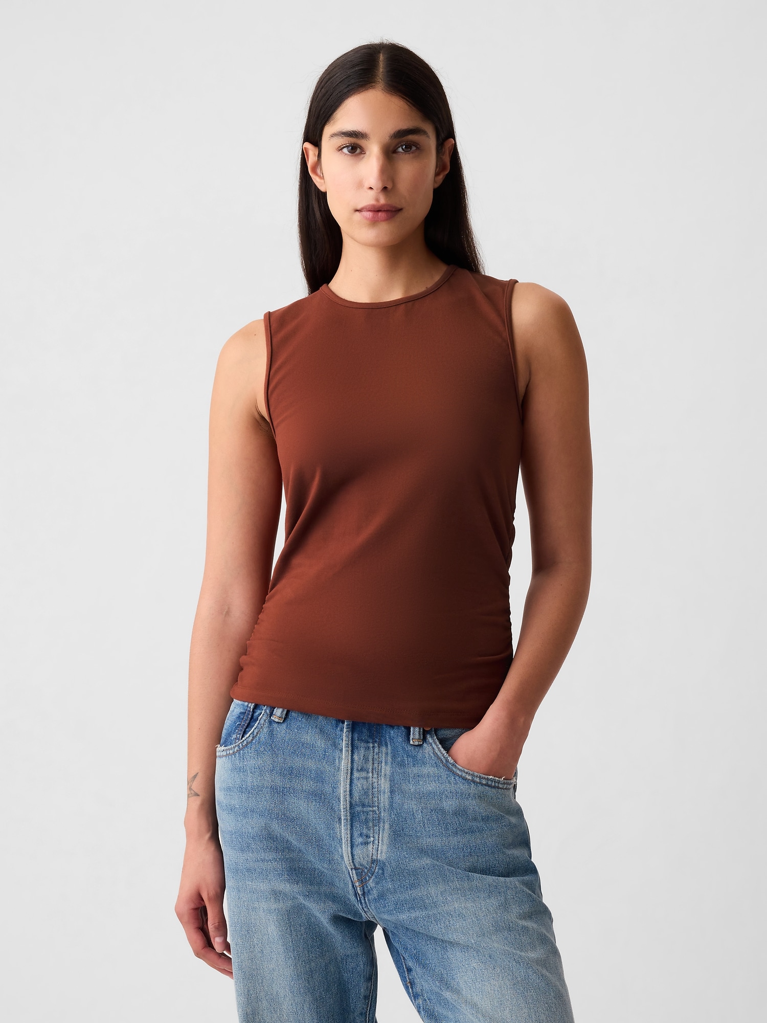 Compact Jersey Cropped Tank Top