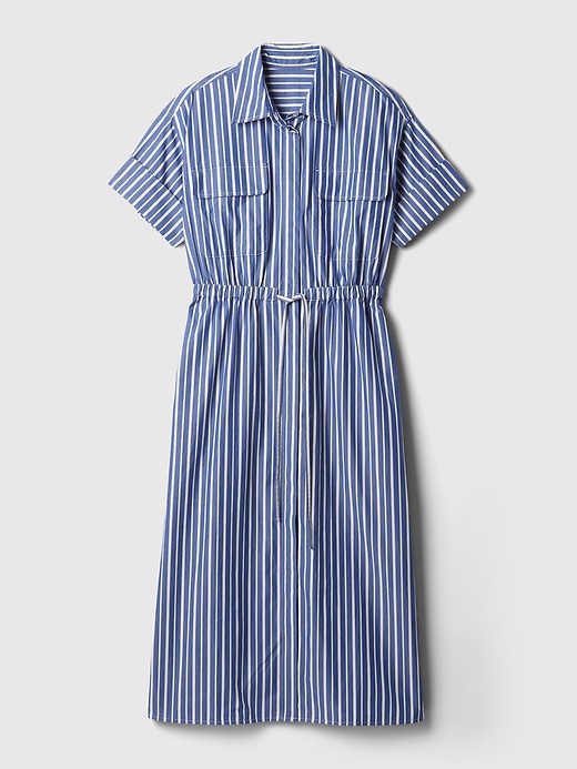 princess polly baby blue dress Buy Nothing Ordinary Blue/White Stripe 100% Cotton Poplin Midi Shirt Dress  from Next USA main image 1