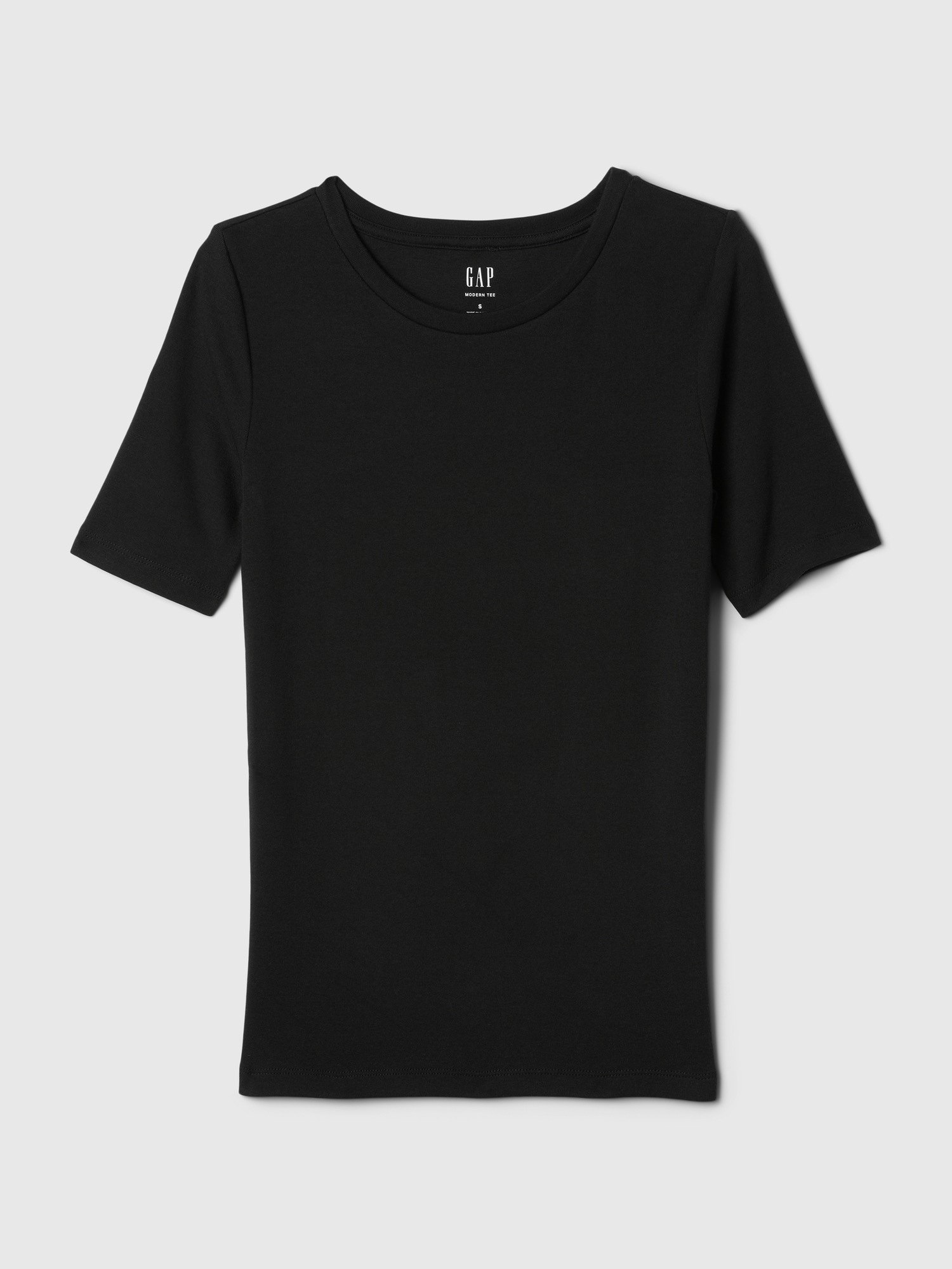 Женская футболка Gap Modern Crewneck, цвет: Чёрный — фото 4