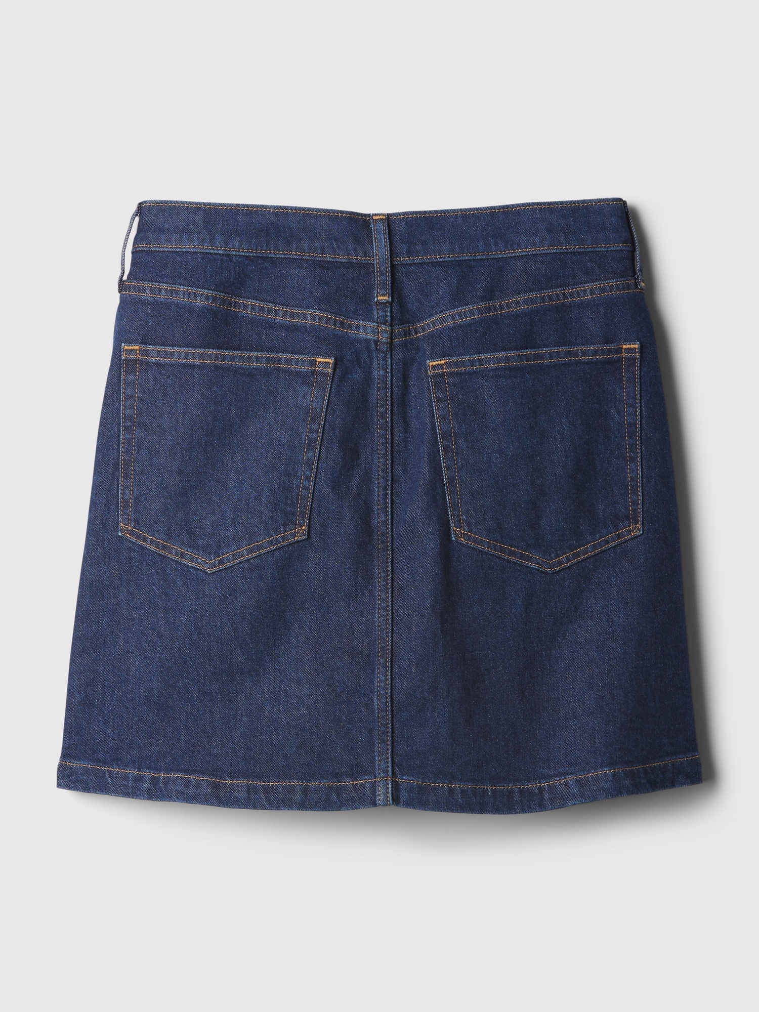 Dark blue denim skirt with buttons online