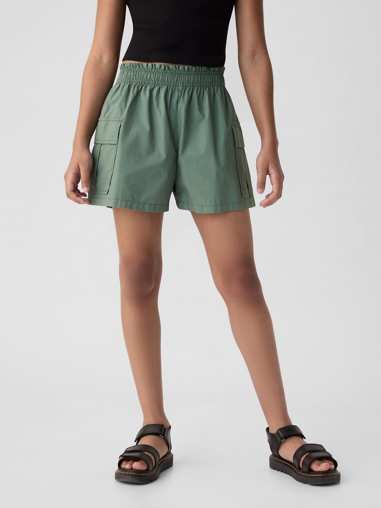 Mid-Rise Utility Cargo Shorts