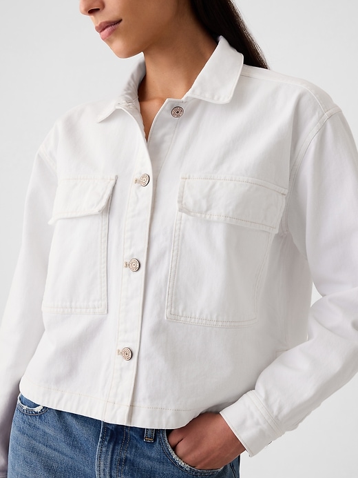 Image number 4 showing, Cropped Denim Shirt Jacket