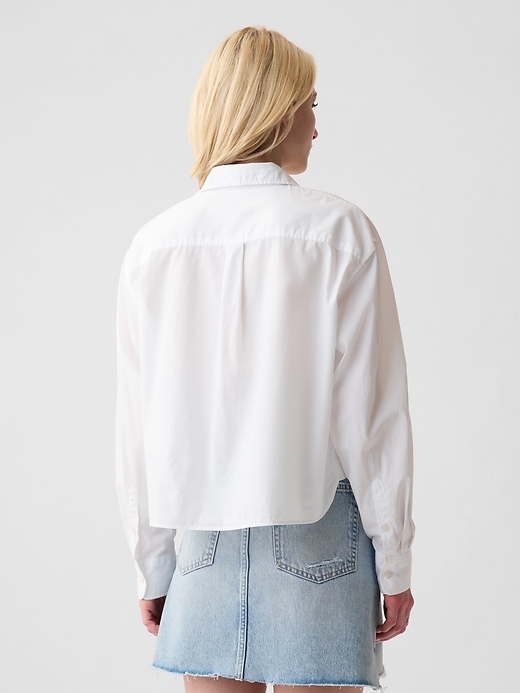 Image number 2 showing, Organic Cotton Poplin Cropped Shirt