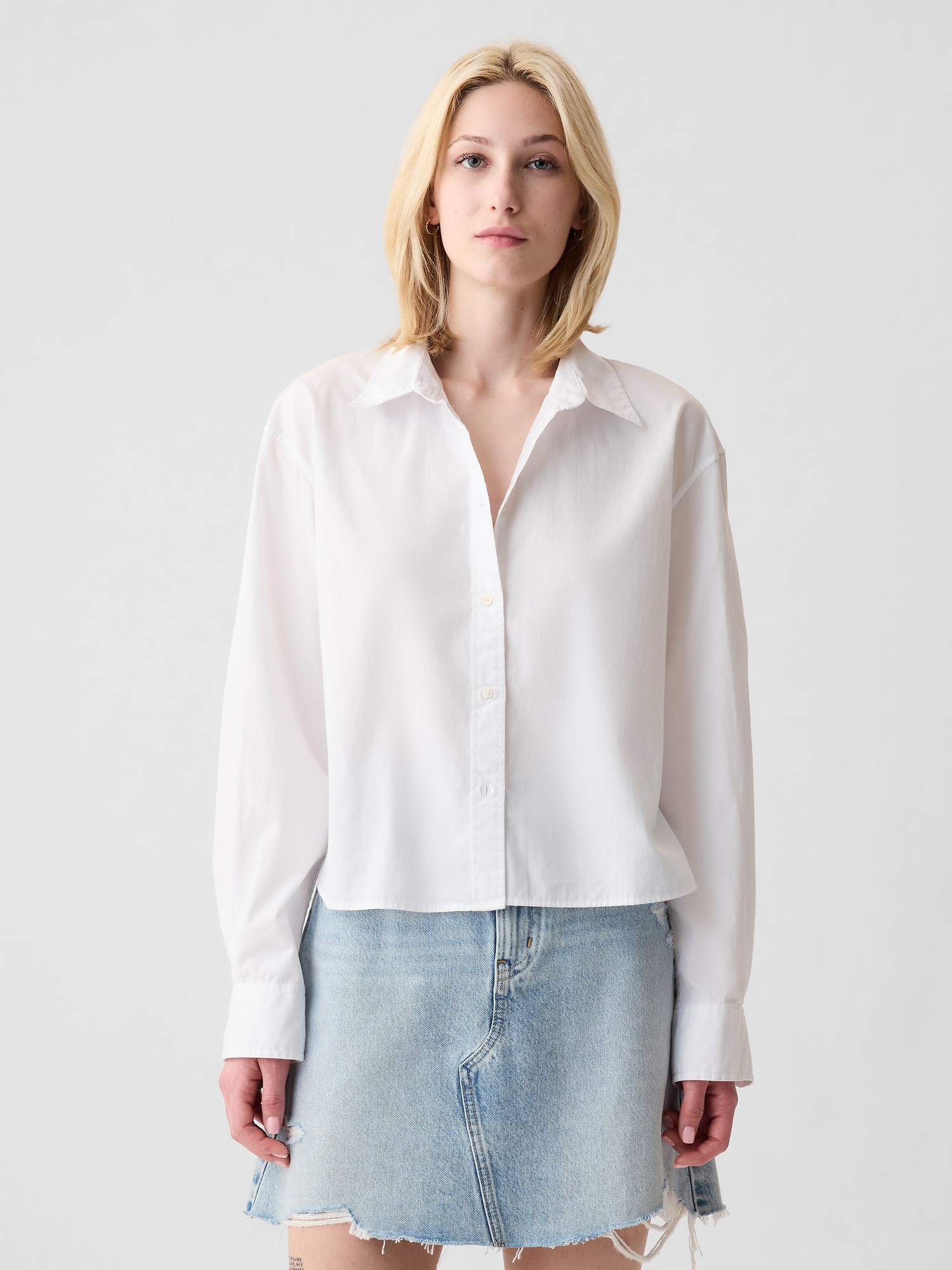 Organic Cotton Cropped Shirt