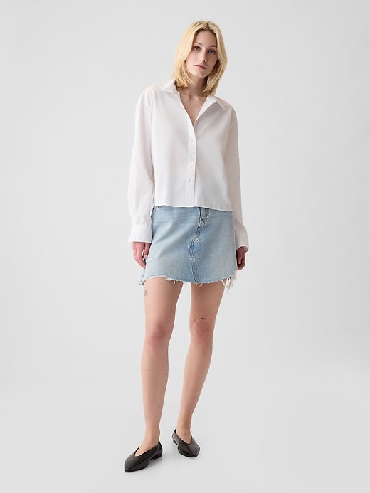 Image number 3 showing, Organic Cotton Poplin Cropped Shirt