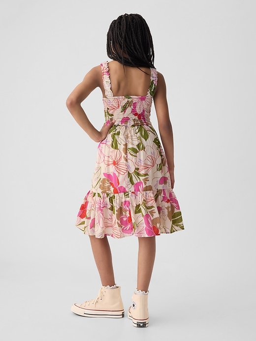 2 of 8 showing, with the color multi floral of product Kids Smocked Midi Tank Dress