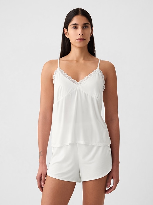 Image number 1 showing, Lace-Trim PJ Cami