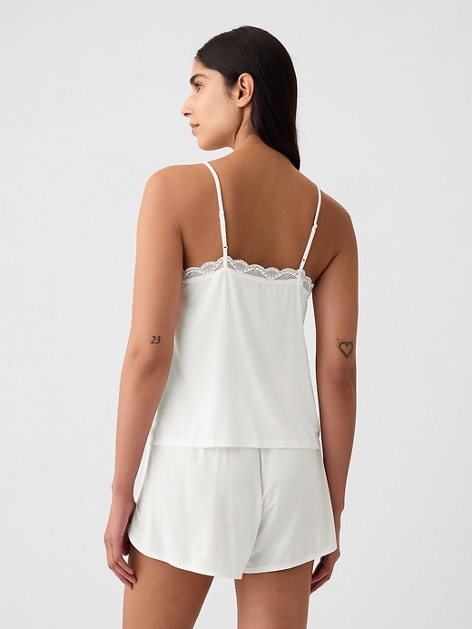 2 of 8 showing, with the color new off white of product Lace-Trim PJ Cami