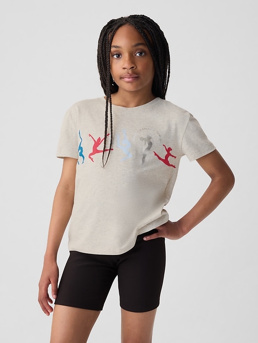 1 of 8 showing, with the color light grey heather of product Kids Graphic T-Shirt