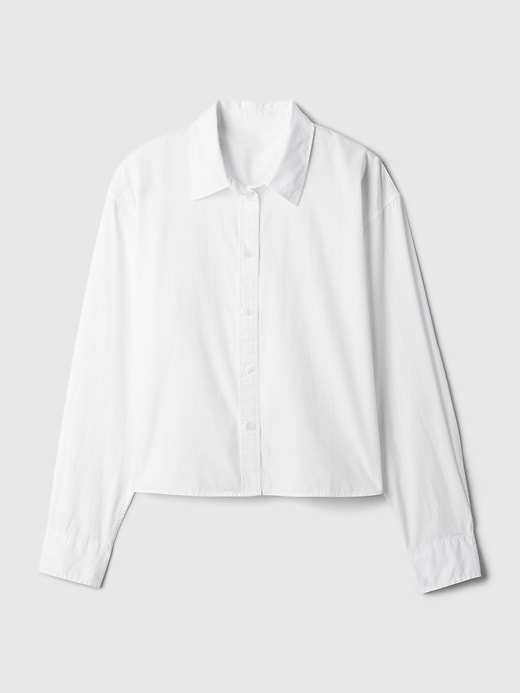 Image number 7 showing, Organic Cotton Poplin Cropped Shirt