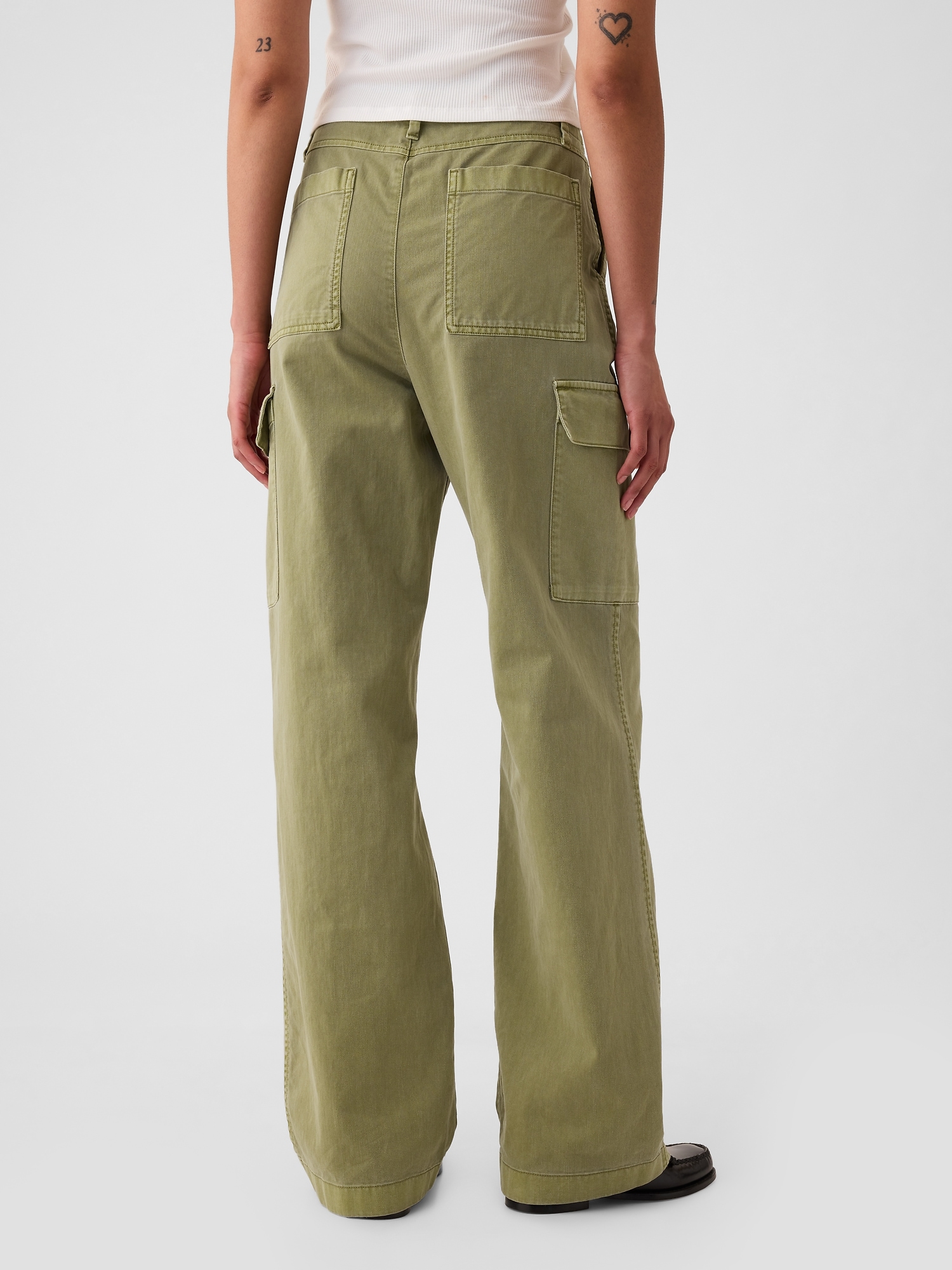 Mid Rise Loose Khaki Cargo Pants Gap