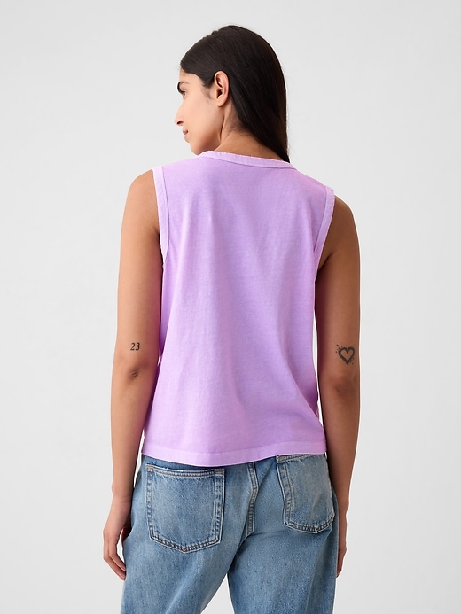 2 of 8 showing, with the color purple lilac of product Organic Cotton Vintage Tank Top