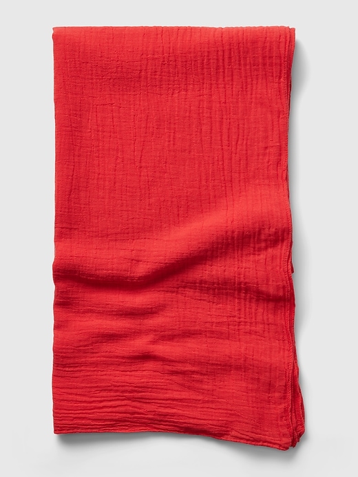 2 of 8 showing, with the color slipper red of product Linen-Cotton Textured Sarong