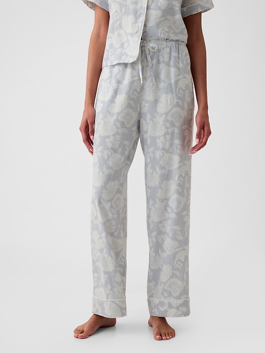 Image number 1 showing, Linen-Blend PJ Pants