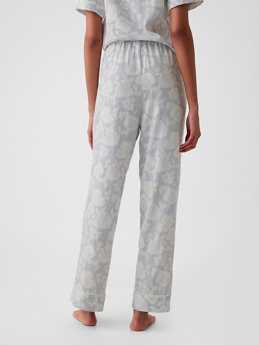 2 of 8 showing, with the color blue floral of product Linen-Blend PJ Pants