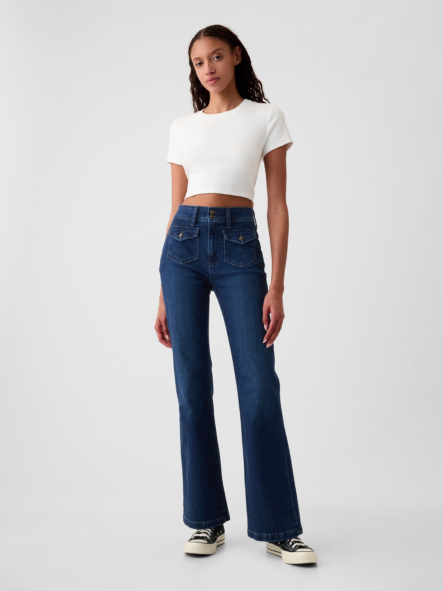 High Rise 70s Flare Jeans
