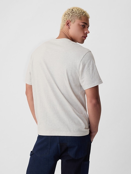 2 of 8 showing, with the color pale heather grey of product Gap Logo Peanuts Graphic T-Shirt