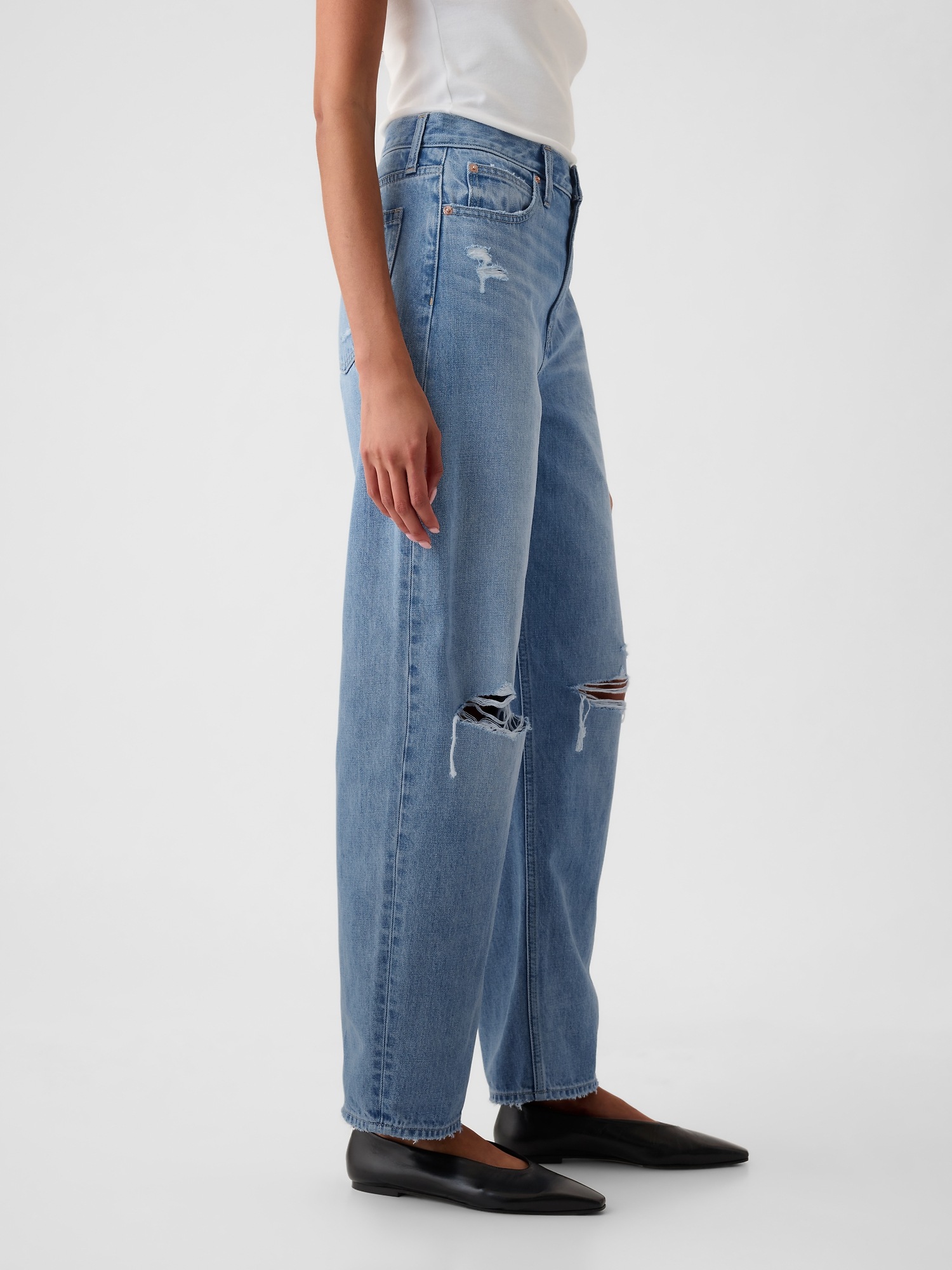 Geppetto High Rise Stretchy Barrel Risen Jeans (Coral Peach)