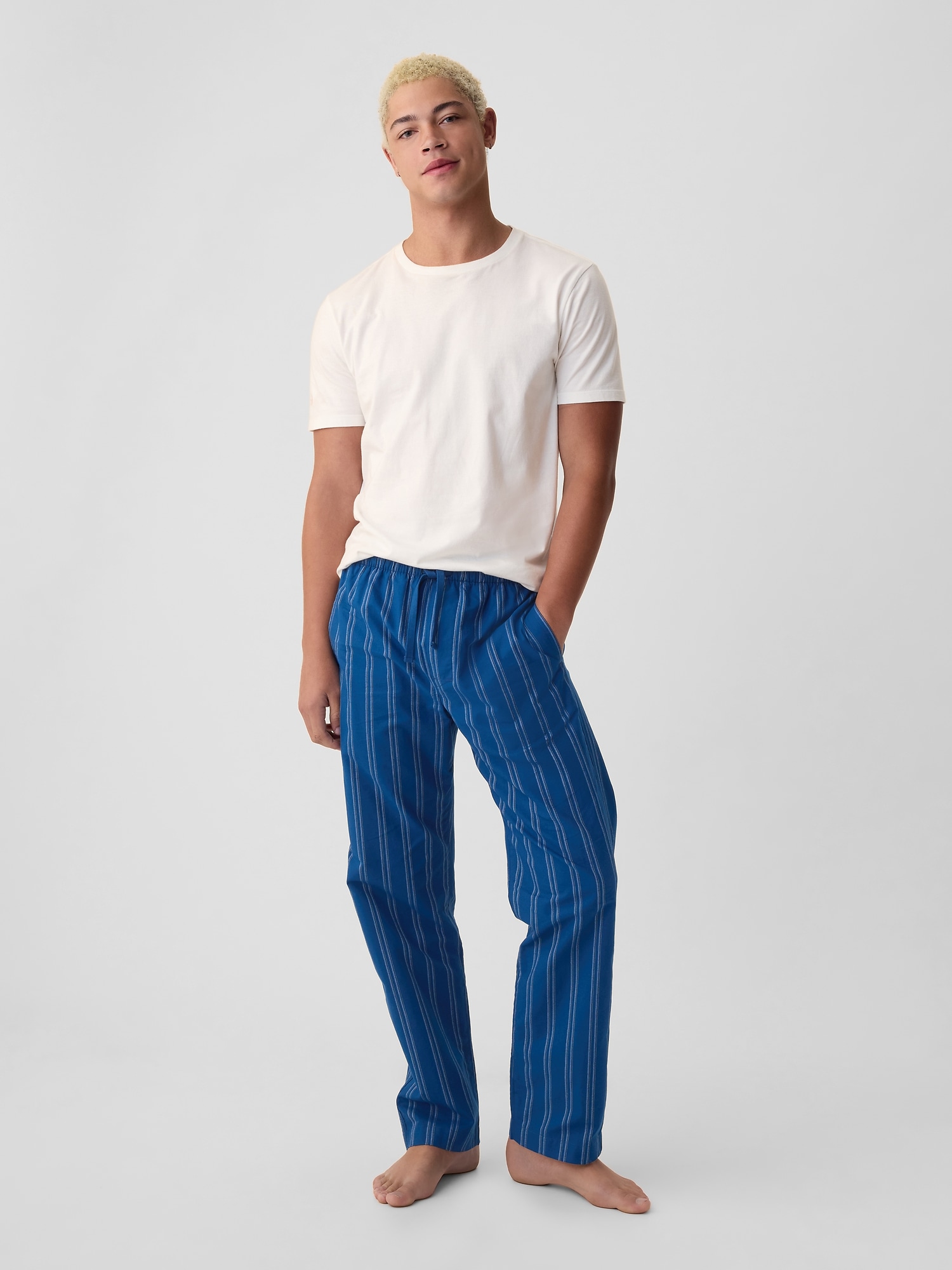 Gap Adult Pajama Pants In Summer Blue Stripe