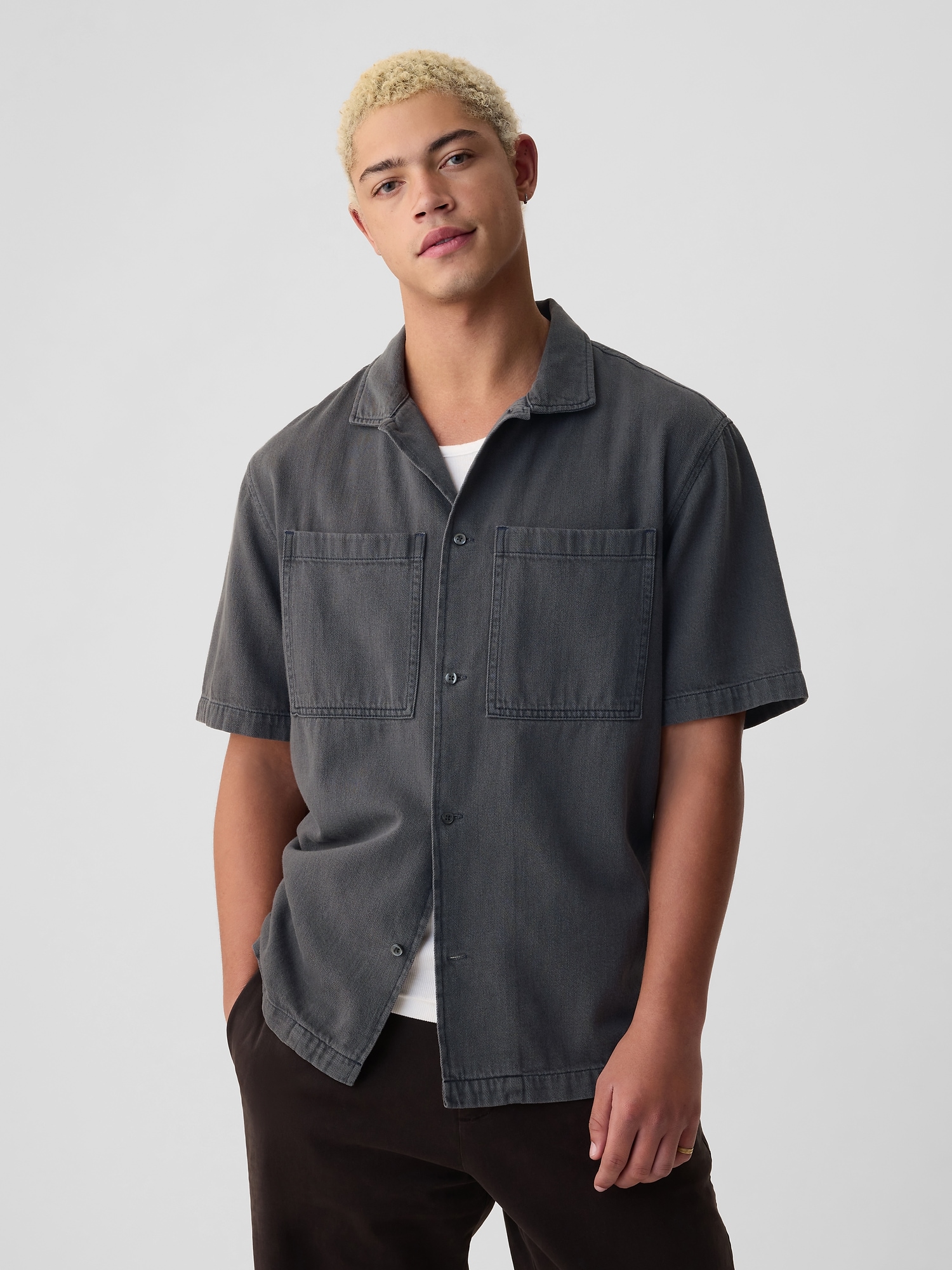 Double-Pocket Denim Shirt