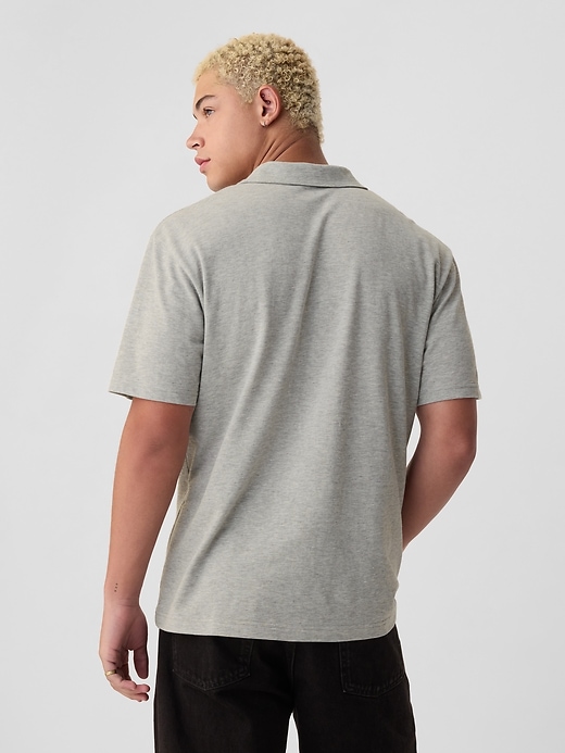 2 of 8 showing, with the color heather grey of product Pique Polo Shirt