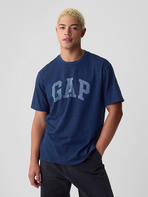 1 of 8 showing, with the color dark indigo of product Gap Arch Logo T-Shirt