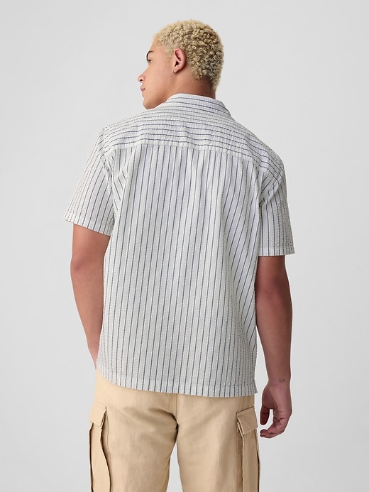 2 of 8 showing, with the color indigo stripe of product Seersucker Shirt