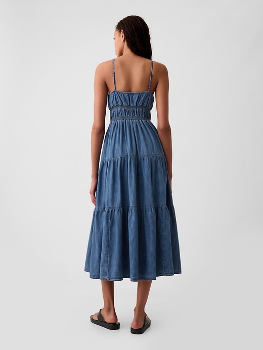 2 of 8 showing, with the color medium wash of product Organic Cotton Denim Maxi Dress