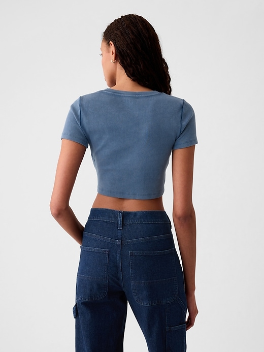 2 of 8 showing, with the color blue indigo of product Modern Rib Cropped T-Shirt