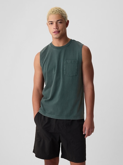 1 of 8 showing, with the color moores green of product Muscle Tank Top
