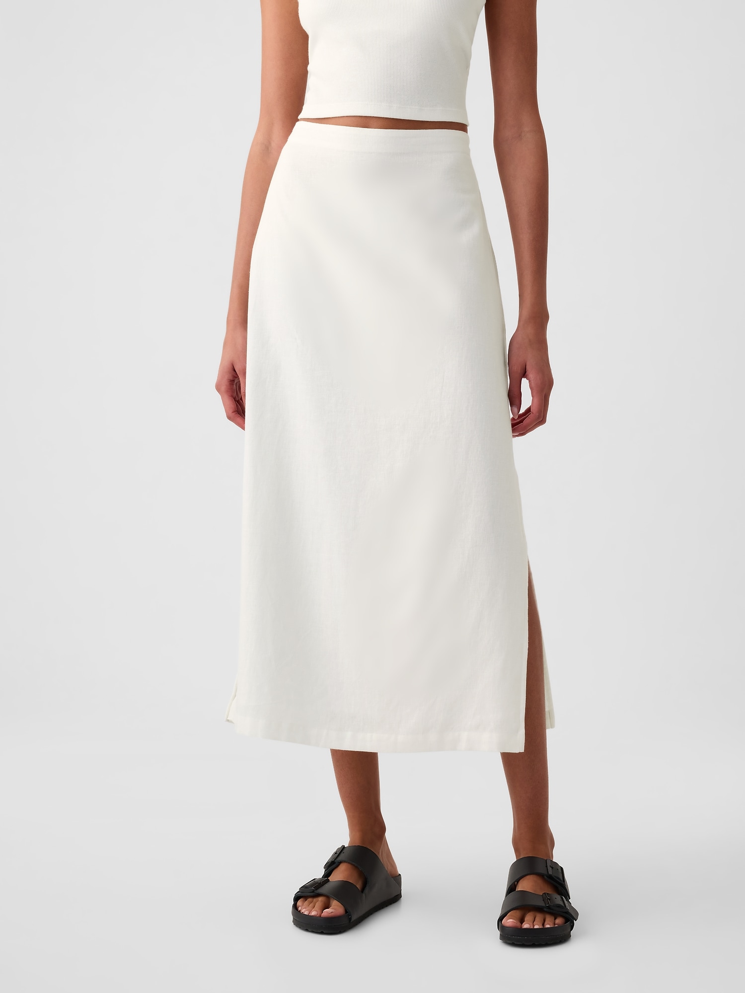 Shop Gap Linen-blend Maxi Skirt In Off White