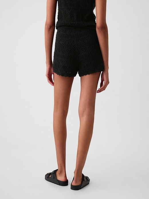 2 of 8 showing, with the color black of product Crochet Shorts