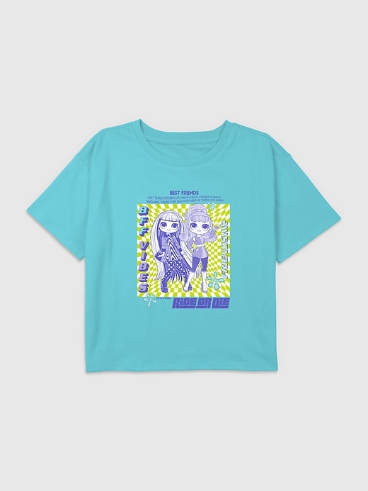 1 of 8 showing, with the color Blue of product Kids LOL Surprise BFF Vibes Graphic Boxy Crop Tee