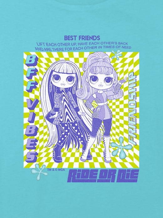 2 of 8 showing, with the color Blue of product Kids LOL Surprise BFF Vibes Graphic Boxy Crop Tee