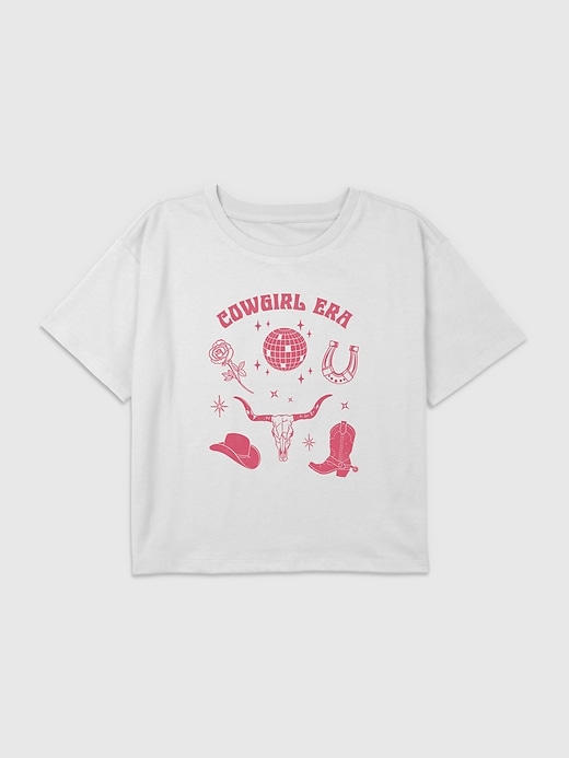 Image number 1 showing, Kids Cowgirl Era Graphic Boxy Crop Tee