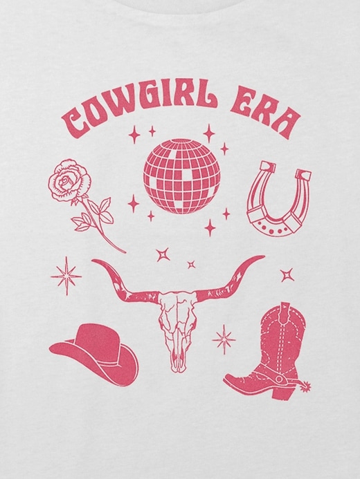 Image number 2 showing, Kids Cowgirl Era Graphic Boxy Crop Tee