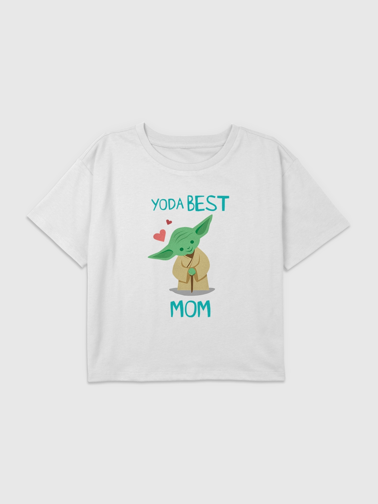 Kids Star Wars Yoda Best Mom Graphic Boxy Crop Tee