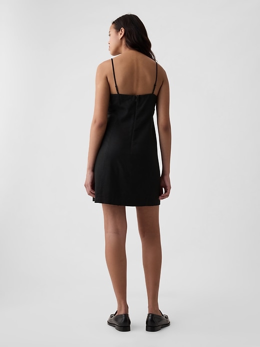 2 of 8 showing, with the color black of product Linen-Blend Mini Dress