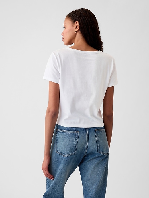 2 of 8 showing, with the color fresh white of product Organic Cotton Vintage Cropped T-Shirt