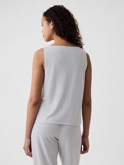 2 of 8 showing, with the color grey matter of product Linen-Blend PJ Tank Top