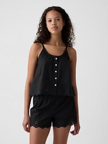 Eyelet Poplin PJ Tank Top