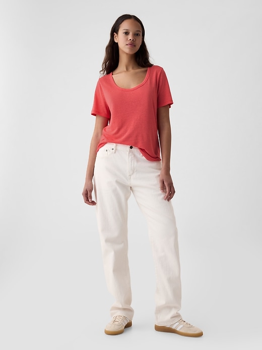 Image number 6 showing, Linen-Blend T-Shirt