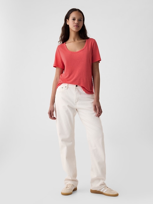 Image number 3 showing, Linen-Blend T-Shirt