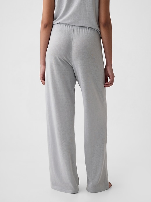 2 of 8 showing, with the color grey matter of product Linen-Blend PJ Pants