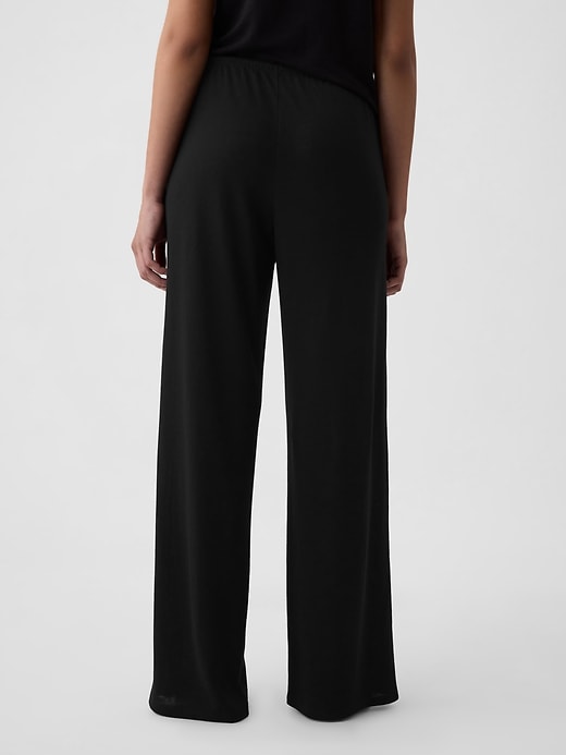 2 of 8 showing, with the color true black of product Linen-Blend PJ Pants