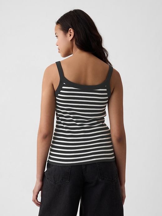 2 of 8 showing, with the color black & white stripe of product Modern Rib Tank Top