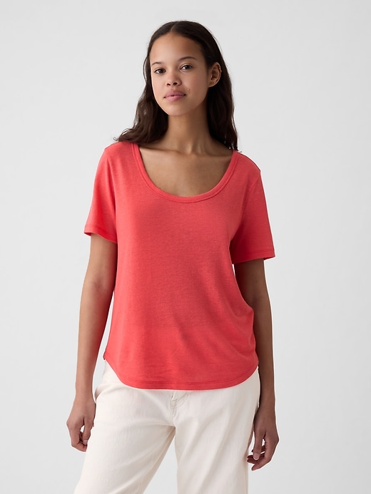 Image number 6 showing, Linen-Blend T-Shirt